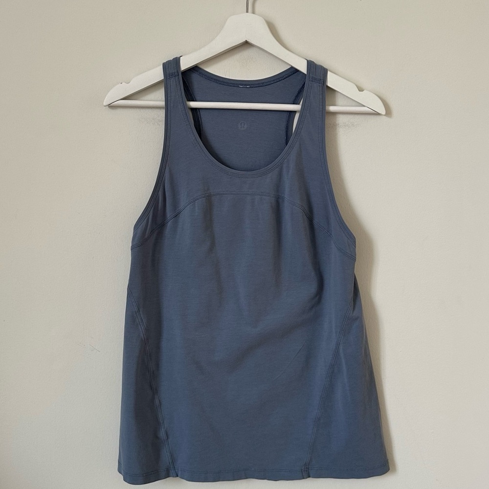 Lululemon Pima Cotton Tank Top Slate Blue Athletic Workout Size 6